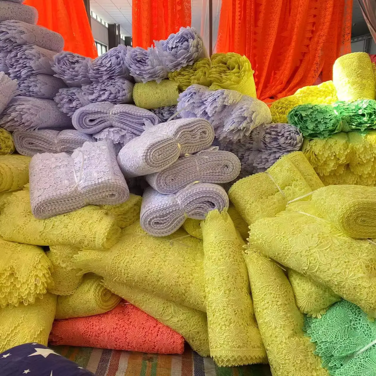 Wholesale 25cm Embroidery Polyester Trim Ab Sequins Lace With 3d Rose Flower For Clothing