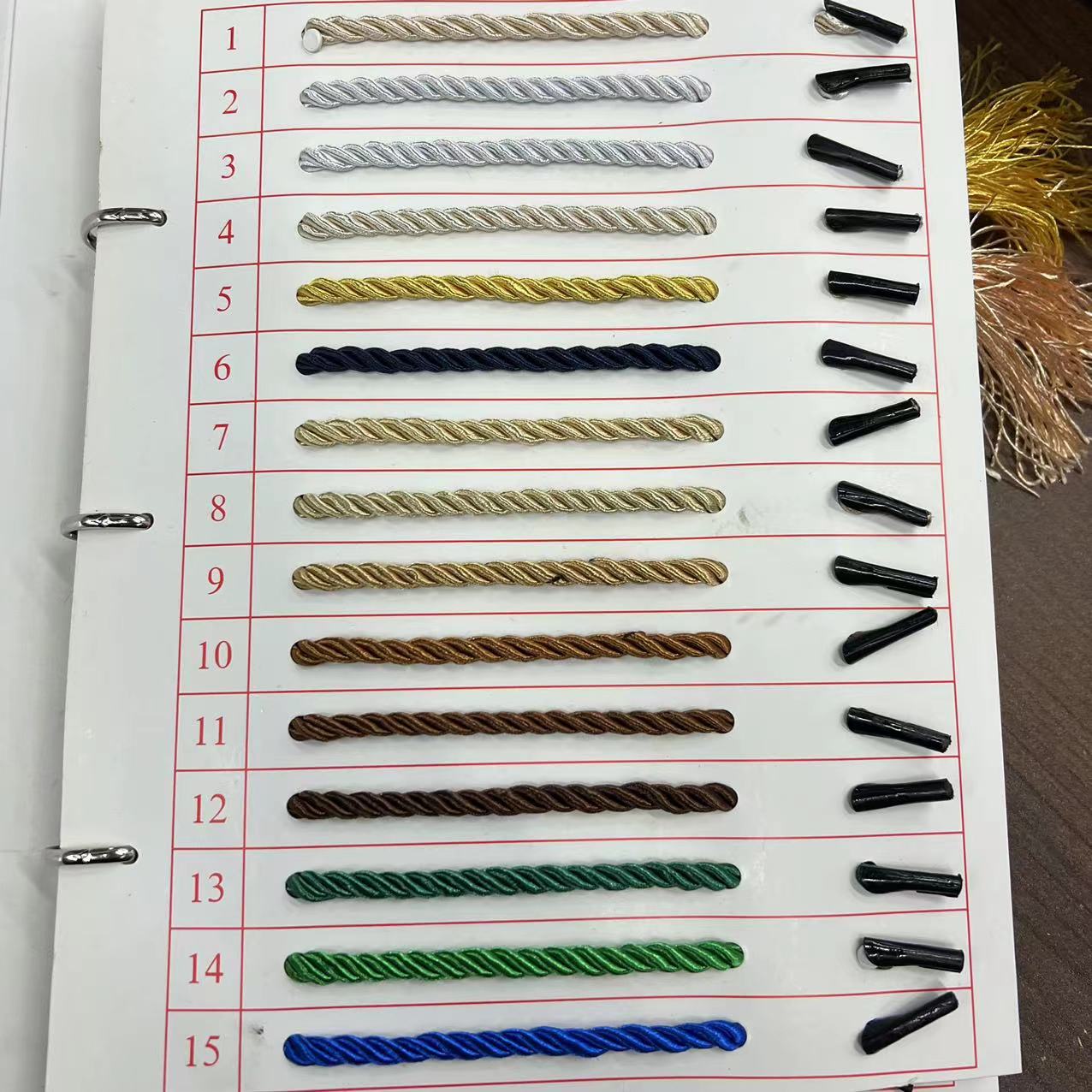 Solid Color 7mm Strands Colored Silk Rope Decoration Silk Rope