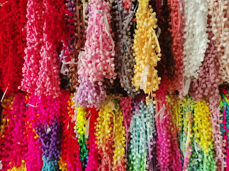 Multi Colors Ball Lace Decorative Tassel Design POM POM Trim
