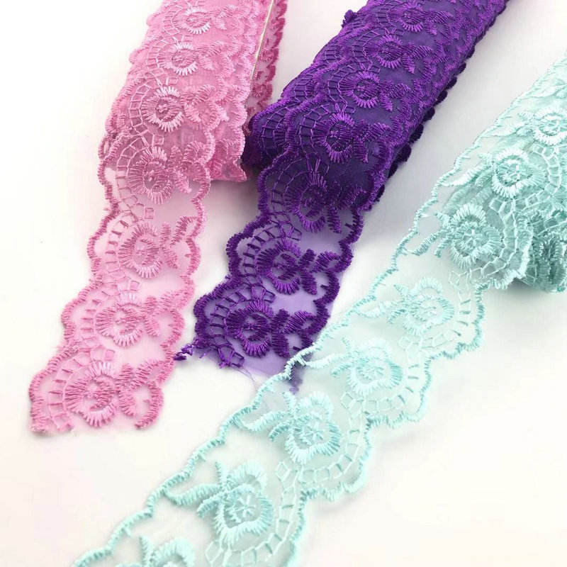 Класически дизайн мулти цветове Organza дантела тапицерия бродерия органза дантела на едро
